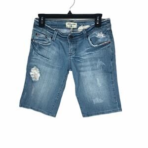 Heritage 1981 junior's size 1 bermuda jean long shorts preloved distressed